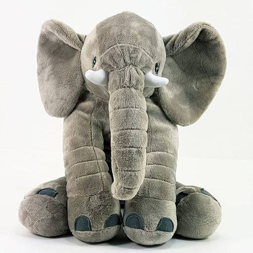 Elefante de Pelúcia 38 Cm - Almofada Cinza
