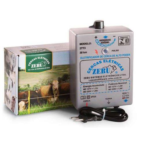Eletrificador Rural Zebu 35km 1,13j 2tt3-127v