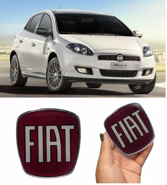 Emblema Kit Adesivo Resinado Fiat Bravo Dianteiro Traseiro