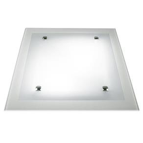 Plafon de Embutir Quadrado Vidro Branco 30X30 Cm - P/ 2 Lampadas