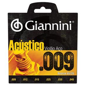 Encordoamento de Aço para Violão .009-.045 Giannini Geswal