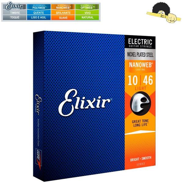 Encordoamento Elixir Guitarra Nanoweb 010 - 12052