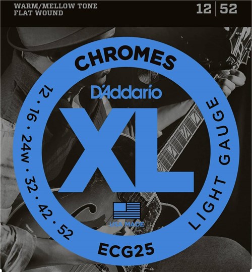 Encordoamento Guitarra D'Addario Chromes 012 - ECG25