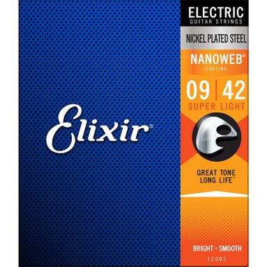 Encordoamento Guitarra Elixir 009-042 Nanoweb Super Light 12002