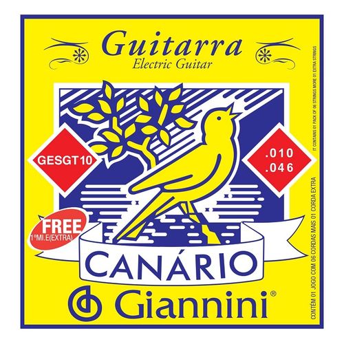 Encordoamento Guitarra Giannini Gesgt10 0.010 Canario
