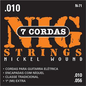 Encordoamento Guitarra Nig N71 .010.056 7 Cordas
