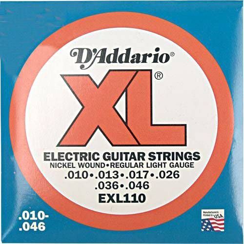 Encordoamento para Guitarra Exl110b 0.10 D`Addario