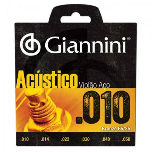 Encordoamento para Violão Geswam Série Acústico Aço 0.10 Giannini
