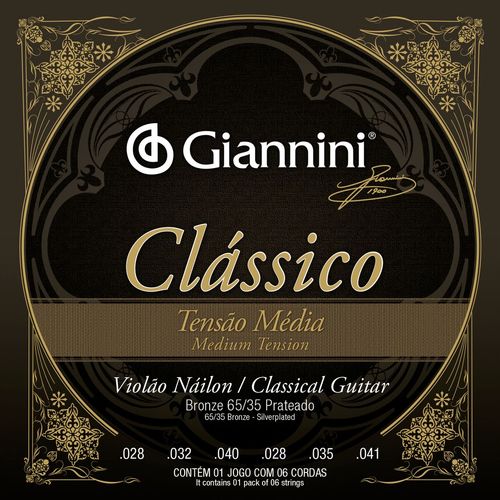 Encordoamento Violao Giannini Genwpm Classico Bronze 65/35