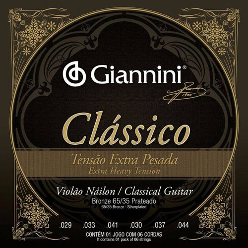 Encordoamento Violao Giannini Genwxpa Classico Bronze 65/35