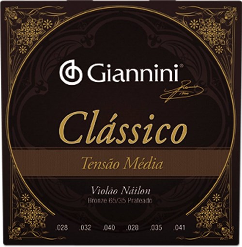 Encordoamento Violão Nylon Giannini Clássico - Tensão Media - GENWPM