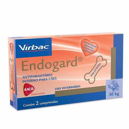 Endogard 30 Kg Vermifugo Cães Virbac - Caixa 2 Comprimidos