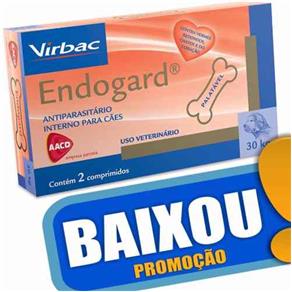 Endogard 30Kg Vermifugo Cães Virbac - Caixa 2 Comprimidos