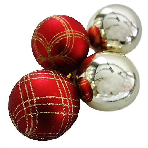 Enfeite de Árvore de Natal Bola Natalina Londres 4 Peças/niazitex Ouro