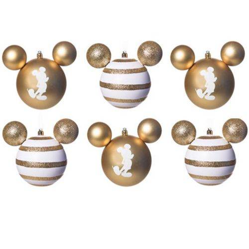 🏷️【Tudo Sobre】→ Enfeite de Natal Bolas do Mickey Dourada