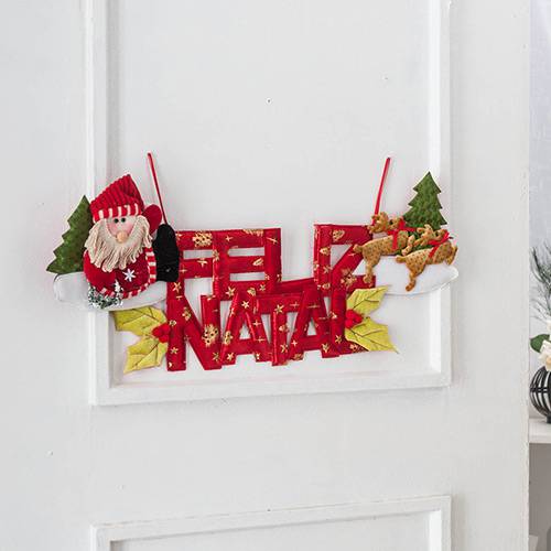 Tudo sobre 'Enfeite de Porta Luxo no Natal Feliz Natal 48cm - Orb Christmas'