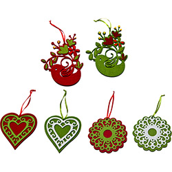 Enfeites de Árvore POP em Feltro, 6 Unidades - Christmas Traditions