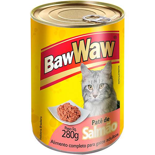 Enlatado para Gatos Adultos Sabor Salmão 280g - Baw Waw