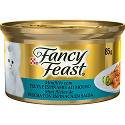 Enlatado para Gatos Sabor Truta e Espinafre ao Molho Minifilés 85g - Fancy Feast