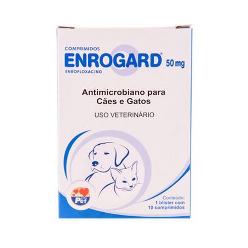 Enrogard 50 Mg Antimicrobiano para Cães e Gatos 10 Comprimidos