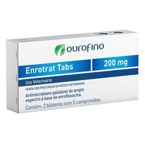 Enrotrat Tabs 200mg - Ourofino - 10 Comprimidos
