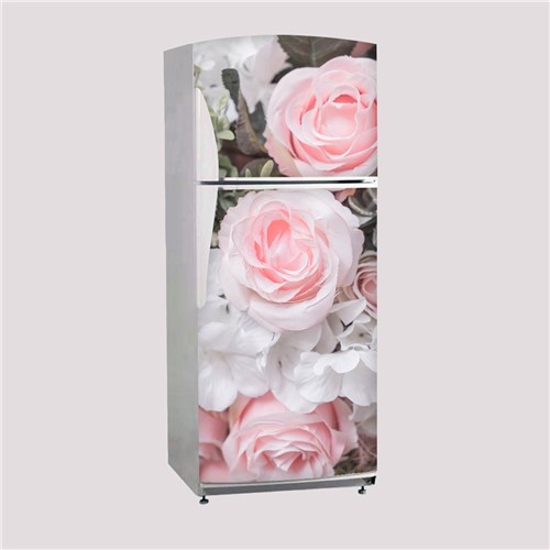 Envelopamento de Geladeira Porta Rosas 7 - Side By Side