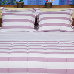 Tudo sobre 'Enxoval Cama Casal Marine Rosa Seco 7 Peças - Casa & Conforto'