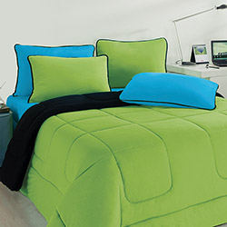 Enxoval Casal Azul/Preto/Verde com 7 Pçs - City Home