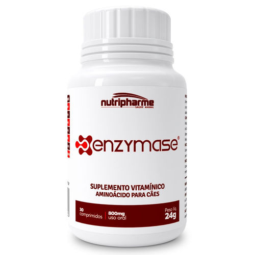 Enzymase Suplemento Vitamínico Aminoácido para Cães 30 Comprimidos - Nutripharme