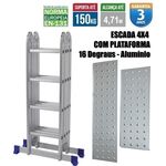 Escada 16 Degraus 4x4 com Plataforma Multifuncional Alumínio - Mor