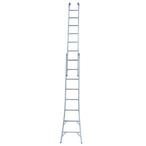 Escada Extensível Mor 5163 em Alumínio 2x8 16 Degraus – Prata