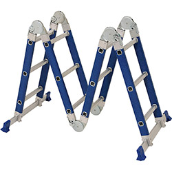 Escada Fibra de Vidro Multifuncional 4x3 Azul - Mor