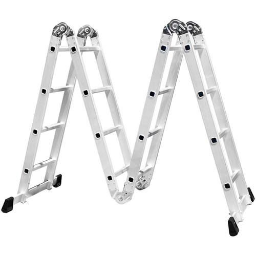 Escada Multifuncional 4x4 Com 16 Degraus Em Alumínio