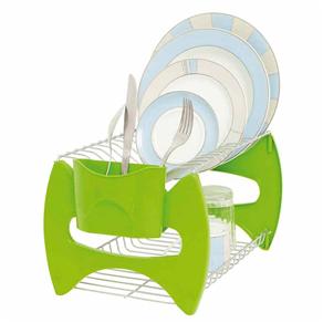Escorredor Metaltru Plastic Color em Aço com Termoplástico para 13 Pratos - Verde