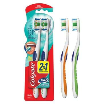 Escova de Dente Colgate 360 Macia Leve 2 Pague 1