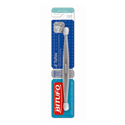 Escova Dental Bitufo 2 Tufos Extra Macia Cores Sortidas com 1 Unidade