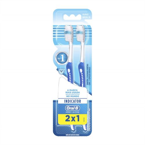 Escova Dental Macia Oral-b C/2 Indicator Plus 35 L2p1