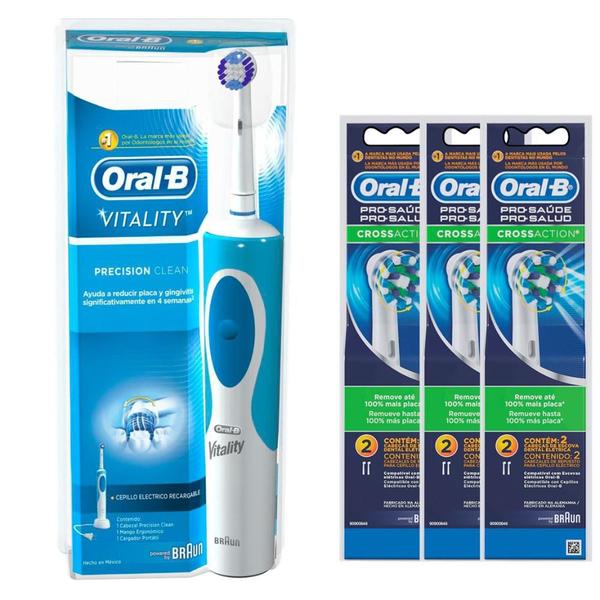 Escova Elétrica Oral-B Vitality Precision Clean - 220v + 3 Refil Cross Action - Oral B