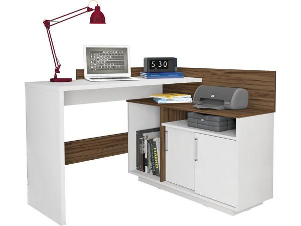 Escrivaninha Mega Office - Branco/Amendoa - Olivar