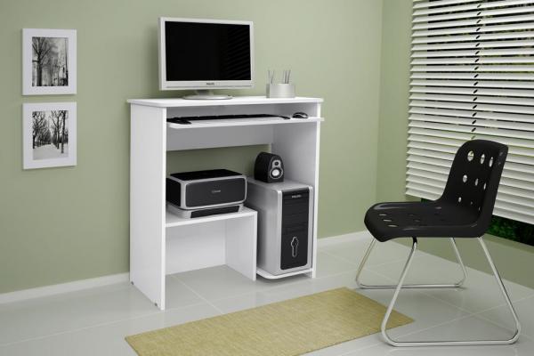 Escrivaninha/mesa de Computador com Design Compacto Íris Branco Jcm Movelaria