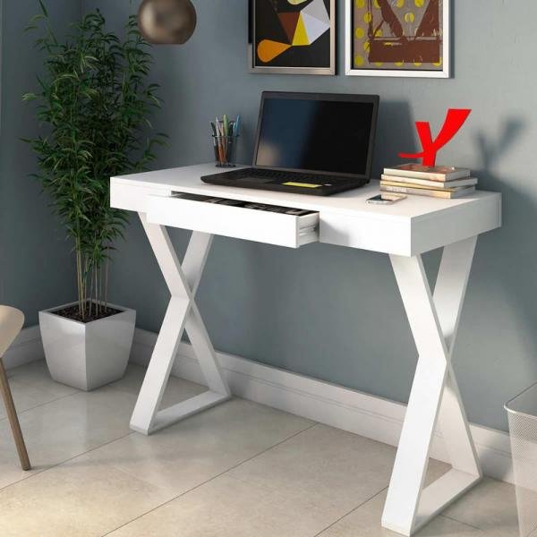 Escrivaninha/Mesa para Computador Veneza - Branco - Artany