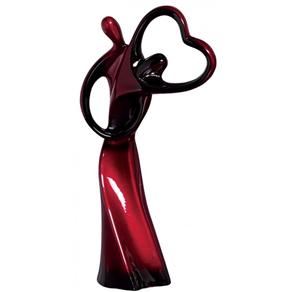 Escultura de Cerâmica Casal Amor - Vermelho