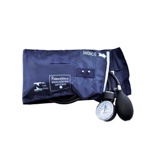 Esfigmomanômetro Aneróide Premium com Fecho de Metal - Azul Escuro