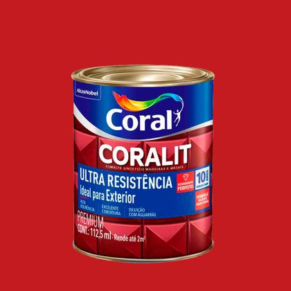 Esmalte Coralit Ultra Resistência 112,5ml Vermelho