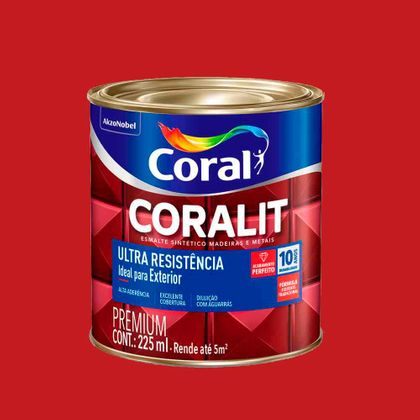 Esmalte Coralit Ultra Resistência 225ml Vermelho