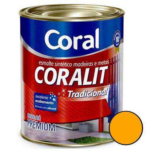 Esmalte Sintético Coralit Tradicional Auto Brilho Amarelo 225ml - CORAL