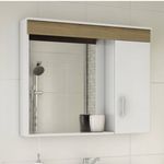 Espelheira para Banheiro 1 Porta Madri MGM Móveis Castanho/Branco