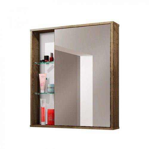 Espelheira para Banheiro 1 Porta Miami Móveis Bechara Madeira Rústica
