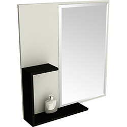 Espelheira para Banheiro 1505 (60x60x12cm) Branco/Preto - Tomdo