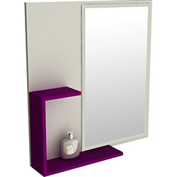 Espelheira para Banheiro 1571 (60x58x12cm) Branco/Violeta - Tomdo